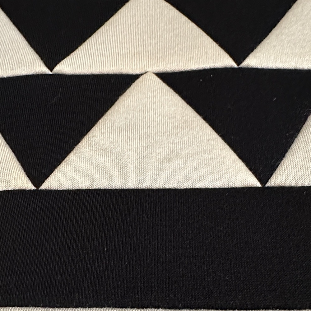 Valentino Black and White Crew Neck Sweater with Geometric Patterns - Picture 4 of 5